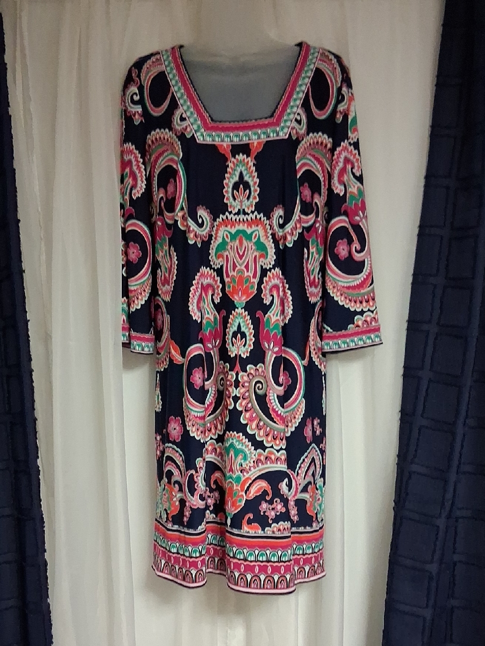 Laundry By Shelli Segal Navy Blue Dress Label